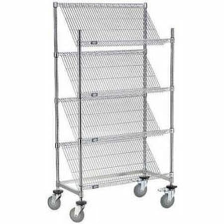 Curbside Truck, Nexelate , 36L X 18W X 69H, 4 Wire Shelves, Polyurethane Casters